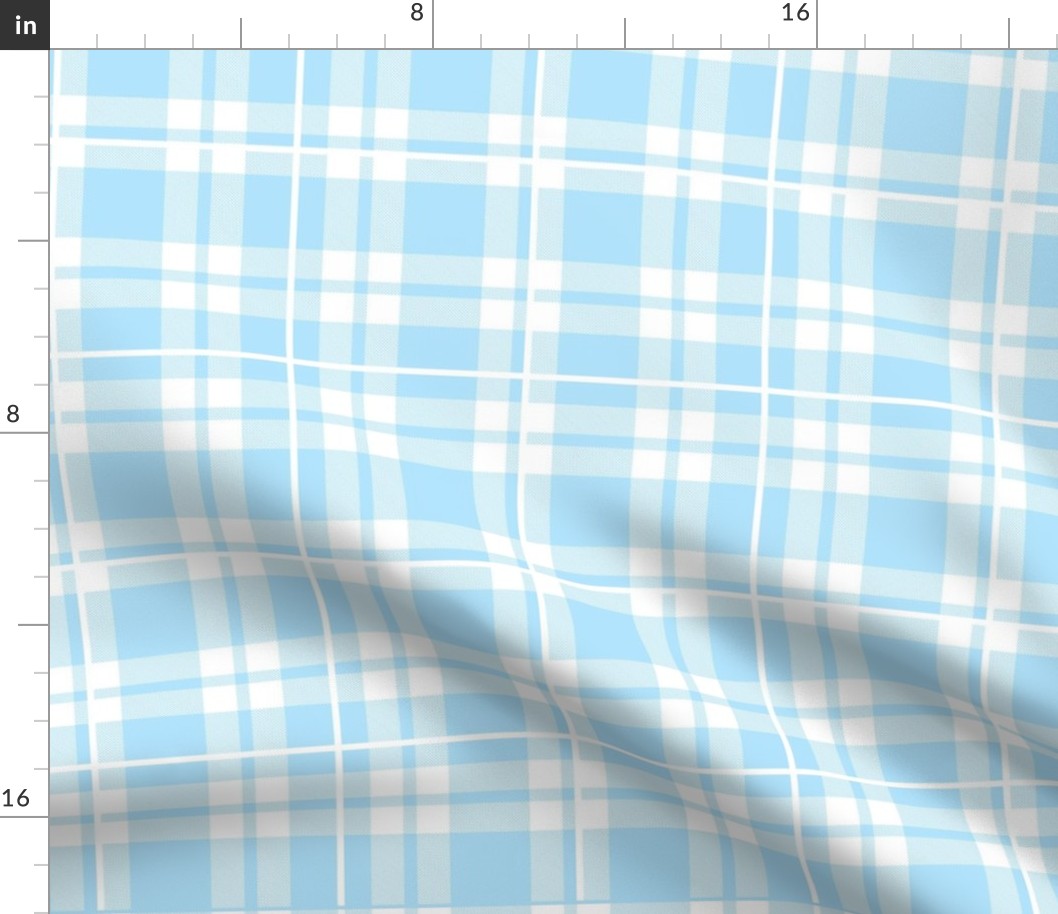 Large Scale Light Blue Plaid Hanukkah Coordinate