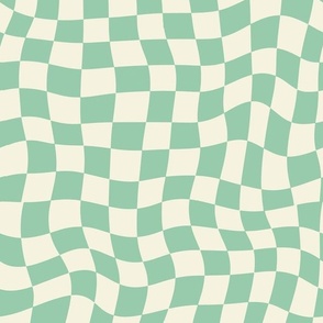 Retro Wavy Check Green Mint