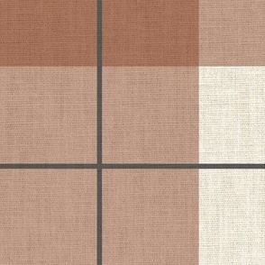 linen plaid - terracotta LARGE 