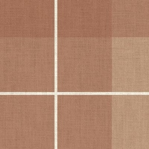 gingham - terracotta clay linen texture, LARGE 