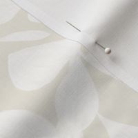 botanical leaves - creamy white_ white - neutral organic foliage