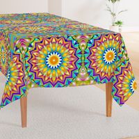 Apricity mild winter sun turquoise  boho table runner tablecloth napkin placemat dining pillow duvet cover throw blanket curtain drape upholstery cushion clothing shirt  living home decor draperies curtains 