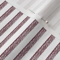 Chalky dark burgundy stripes on white