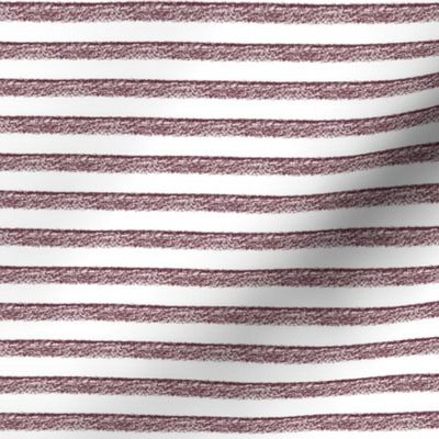 Chalky dark burgundy stripes on white