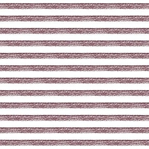 Chalky dark burgundy stripes on white