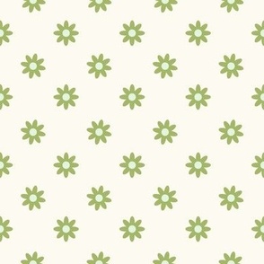 Modern Simple Green Geometric Daisy Floral