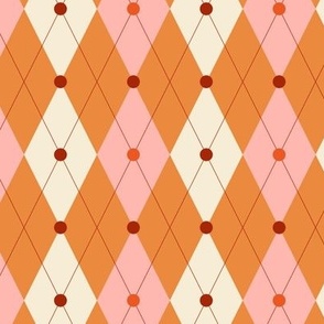 Playful Diamond Checkered - Vibrant Pink, Orange and Red | #P230661