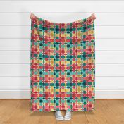 Large jumbo scale // Modern Christmas plaid // green red and gold