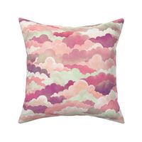 Dreamy Sunset Cloudscape in Peach, Pink, Cream and Mauve Medium