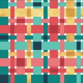 Normal scale // Modern Christmas plaid // green red and gold