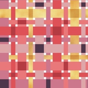 Normal scale // Modern Christmas plaid // pink red and gold