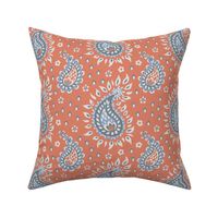 Modern Indian Paisley full decorative rusty red background