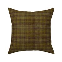 Deep khaki green and brown handdrawn plaid coordinate for vintage luggage, suitcases 12” repeat
