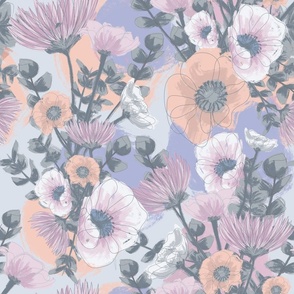 Romantic Pink and Peach Floral Pattern