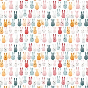 Colorful Bunny Silly Doodle Pattern  (1)