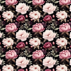 Peony Floral Moody Pattern Powder Room Bathroom Accent Wallpaper (20)