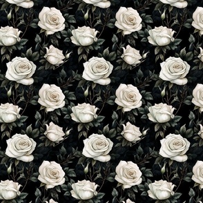 Rose Floral Dark Moody Pattern Powder Room Bathroom Accent Wallpaper (2)