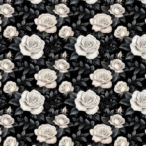 Rose Floral Dark Moody Pattern Powder Room Bathroom Accent Wallpaper (4)