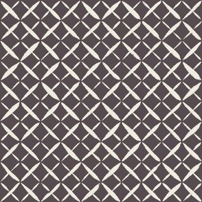 argyle grid - creamy white_ purple brown - simple hand drawn geo