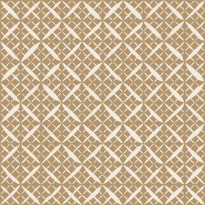 diagonal mesh - creamy white_ lion gold mustard brown - hand drawn lace grid