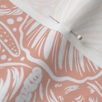 Seashell pattern watercolor monochrome - half drop - beige background