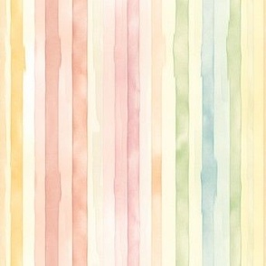 Soft Watercolor Pastel Rainbow Bold Lines Stripes, Nursery, Pillow, Bedding, Kids Room
