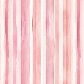 Blush Pink & Red Watercolor Stripe Pattern