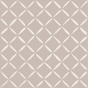 trellis - creamy white_ silver rust blush - simple lattice diamond diagonal