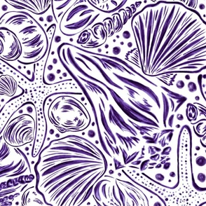 Seashells half drop violet
