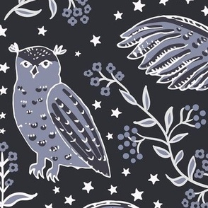 Night Owls tonal gray large