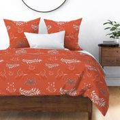 Tapestry of lilies in red
