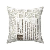 Gardeners Law of Thermodynamics teatowel - sepia text on lt taupe