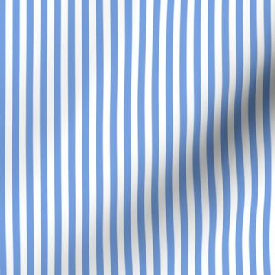 Candy Stripes Light Cobalt Blue and White