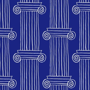 greek columns,  large abstract (blue)