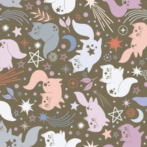 Space Cat Fabric, Wallpaper and Home Decor