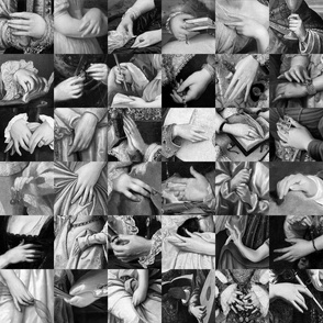 Hands in Paintings - Black and White - Large Squares - Art History