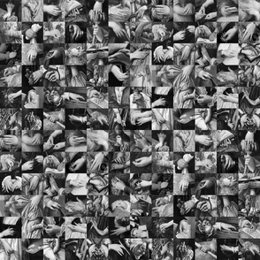 Hands in Paintings - Black and White - Small Squares - Art History