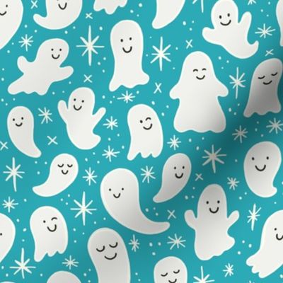 Happy Spirit Ghosts Teal