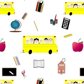 Back to School seamless repeating pattern
