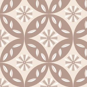Floral Mosaic Tile | MED Scale | Neutral Brown
