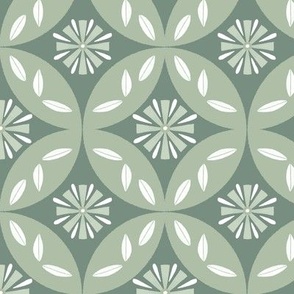 Floral Mosaic Tile | MED Scale | Monochromatic Greens