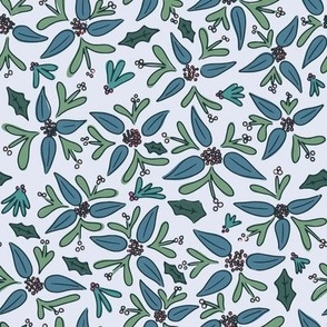 Christmas Ditsy Floral in Blue