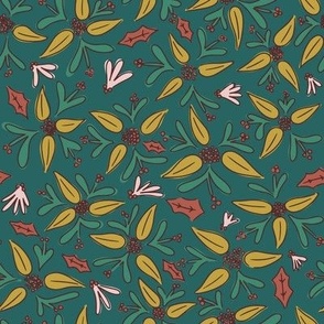 Christmas Ditsy Floral in Green