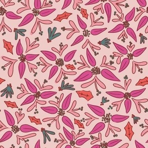 Christmas Ditsy Floral in Pink