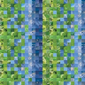 Sky Leaf Photo Mosaic - Half Size - Nature Photography - Blue Green