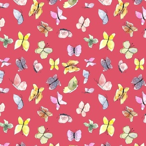 Scattered Butterfly - cotton pink