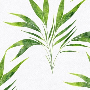 lime green palm leaf - watercolor turquoise bactris fauncium - whimsical green botanical wallpaper