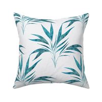 caribbean palm leaf small - watercolor turquoise bactris fauncium - whimsical blue botanical wallpaper