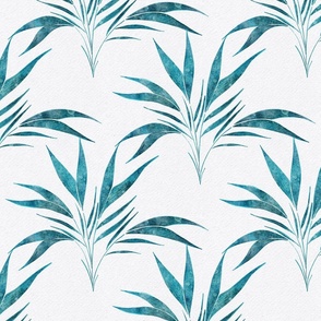 caribbean palm leaf small - watercolor turquoise bactris fauncium - whimsical blue botanical wallpaper