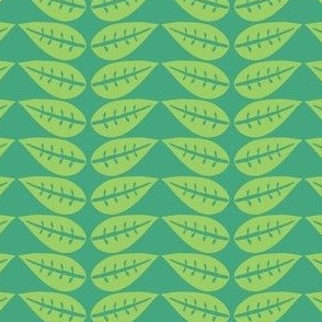 leaves green on teal